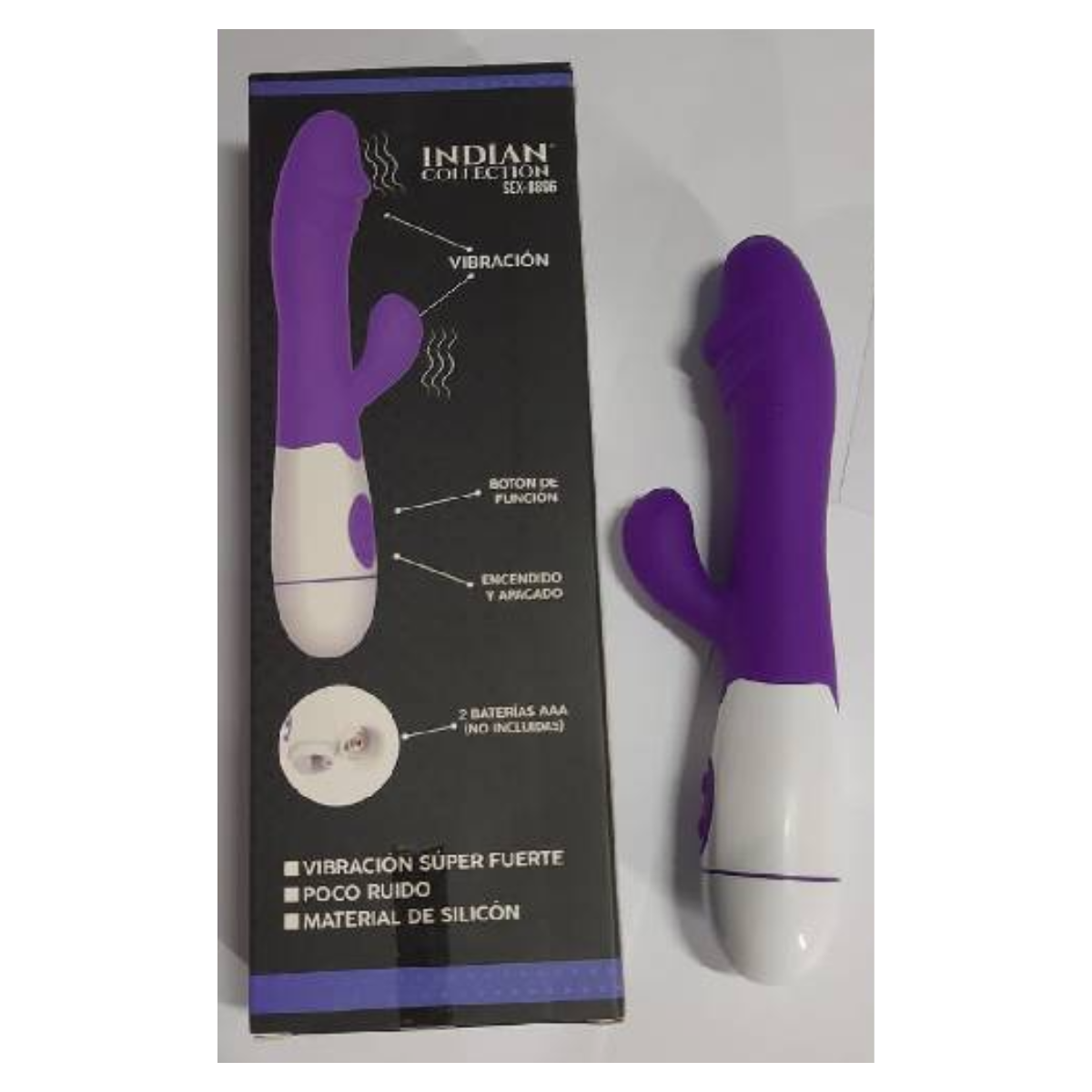 DILDO CON ESTIMULADOR RECARGABLE.