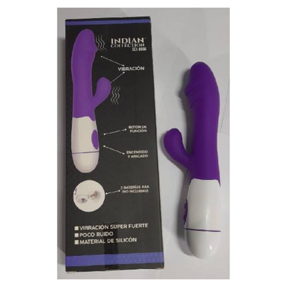DILDO CON ESTIMULADOR RECARGABLE.
