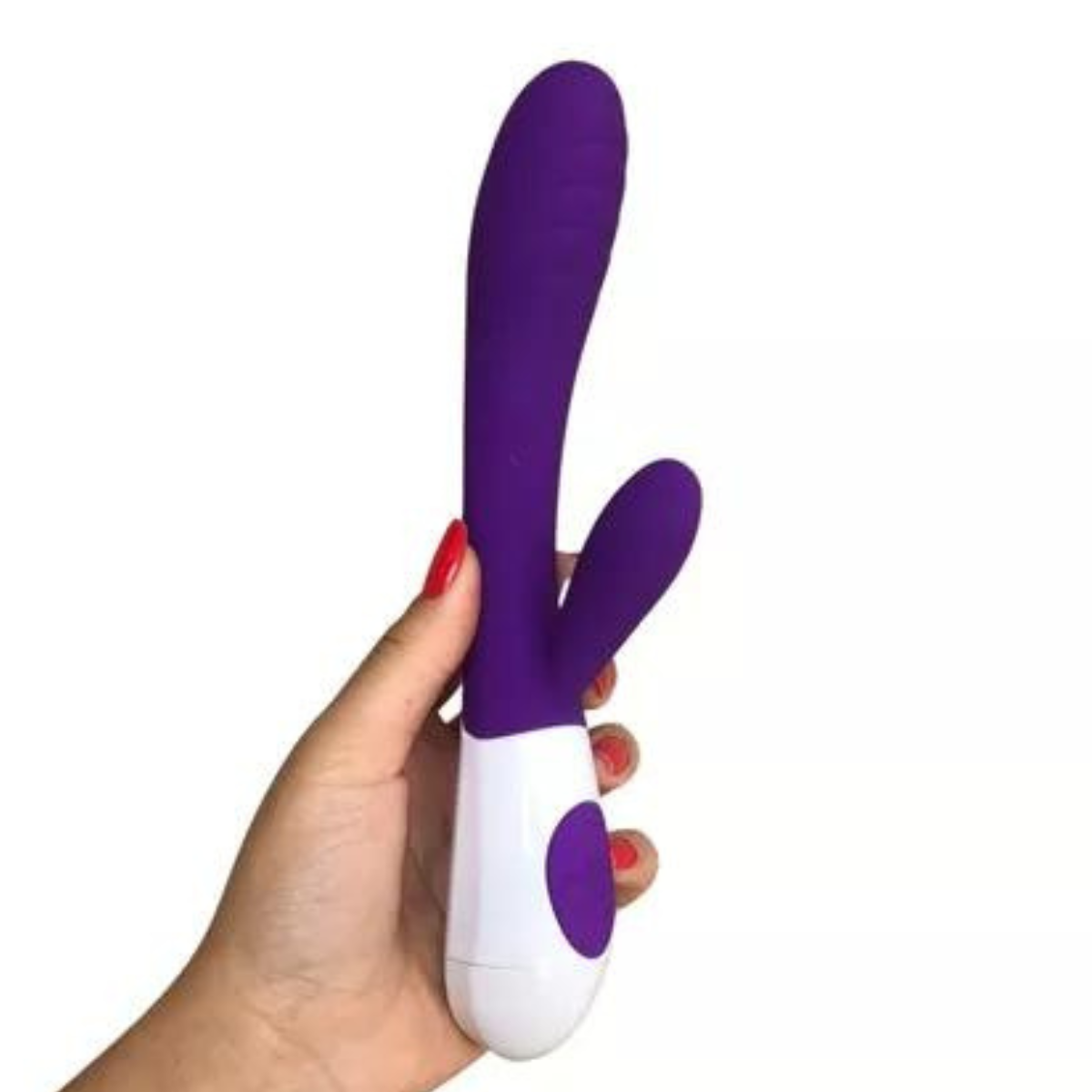 DILDO CON ESTIMULADOR RECARGABLE.