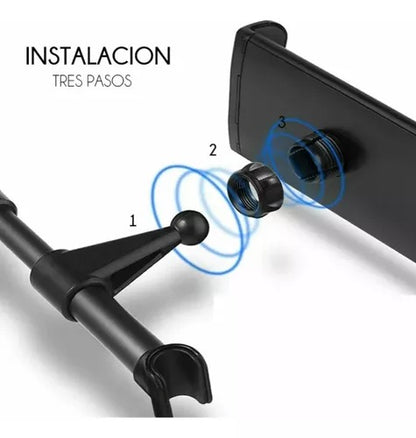 SOPORTE PARA CELULAR ASIENTO TRASERO DE AUTOMÓVIL.