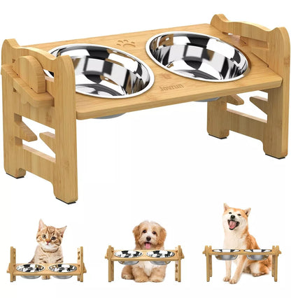 COMEDERO Y BEBEDERO ELEVADO PARA PERROS Y GATOS.