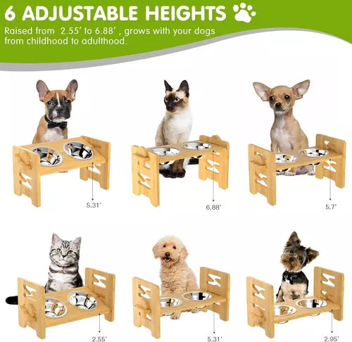 COMEDERO Y BEBEDERO ELEVADO PARA PERROS Y GATOS.