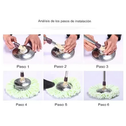 BALDE CON CENTRIFUGADO Y TRAPEADOR.