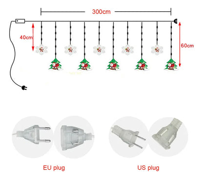 GUIRNALDA LED CON FIGURAS NAVIDEÑAS.